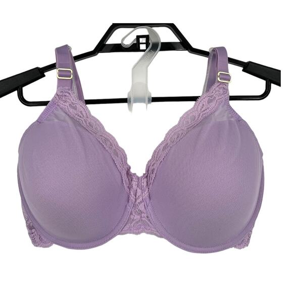 Natori bra 741299 Feathers full figure underwire purple size 34DD 34E - Picture 2 of 9